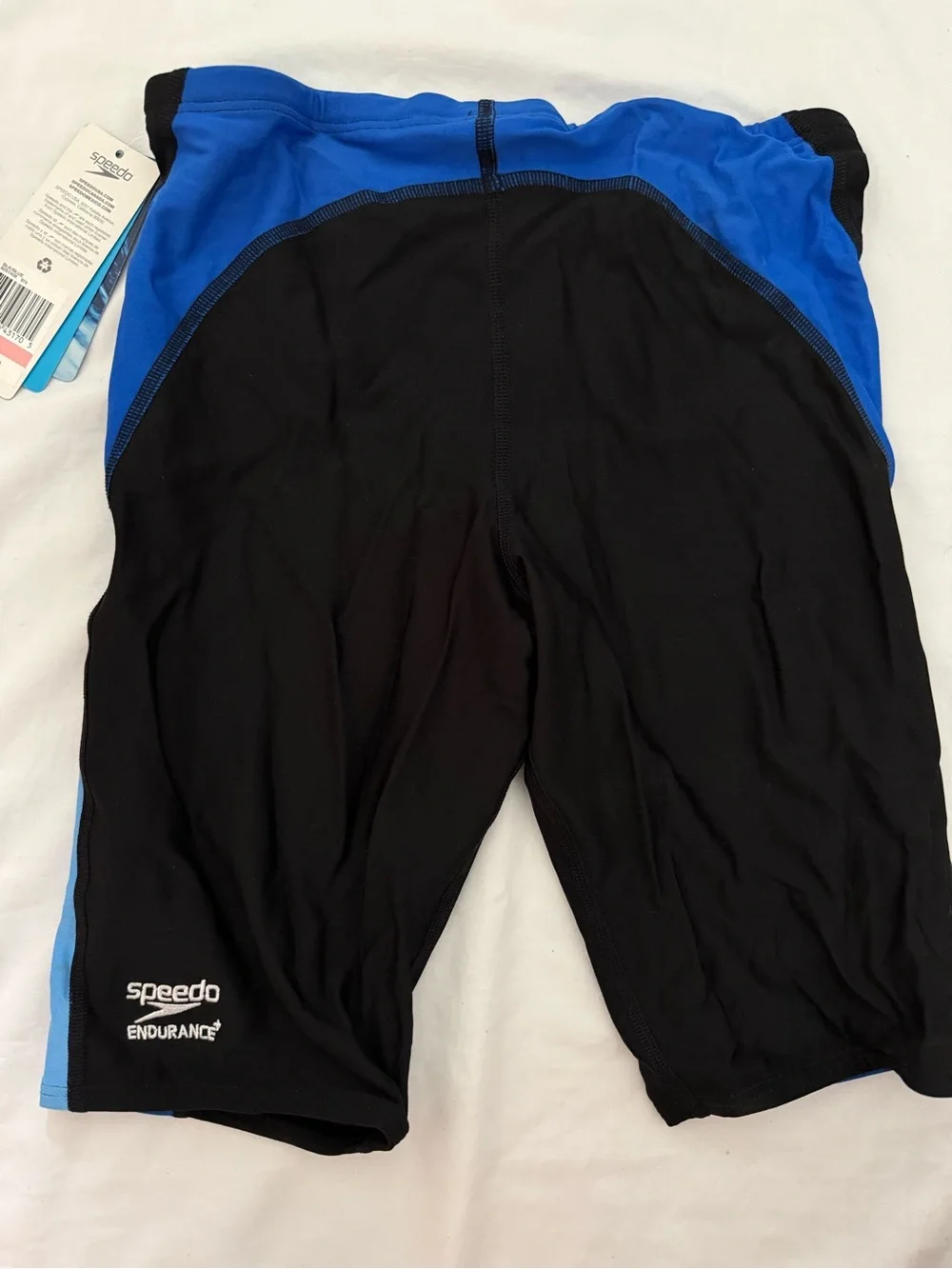 Speedo Black Swim Jammers with Blue Side Panels